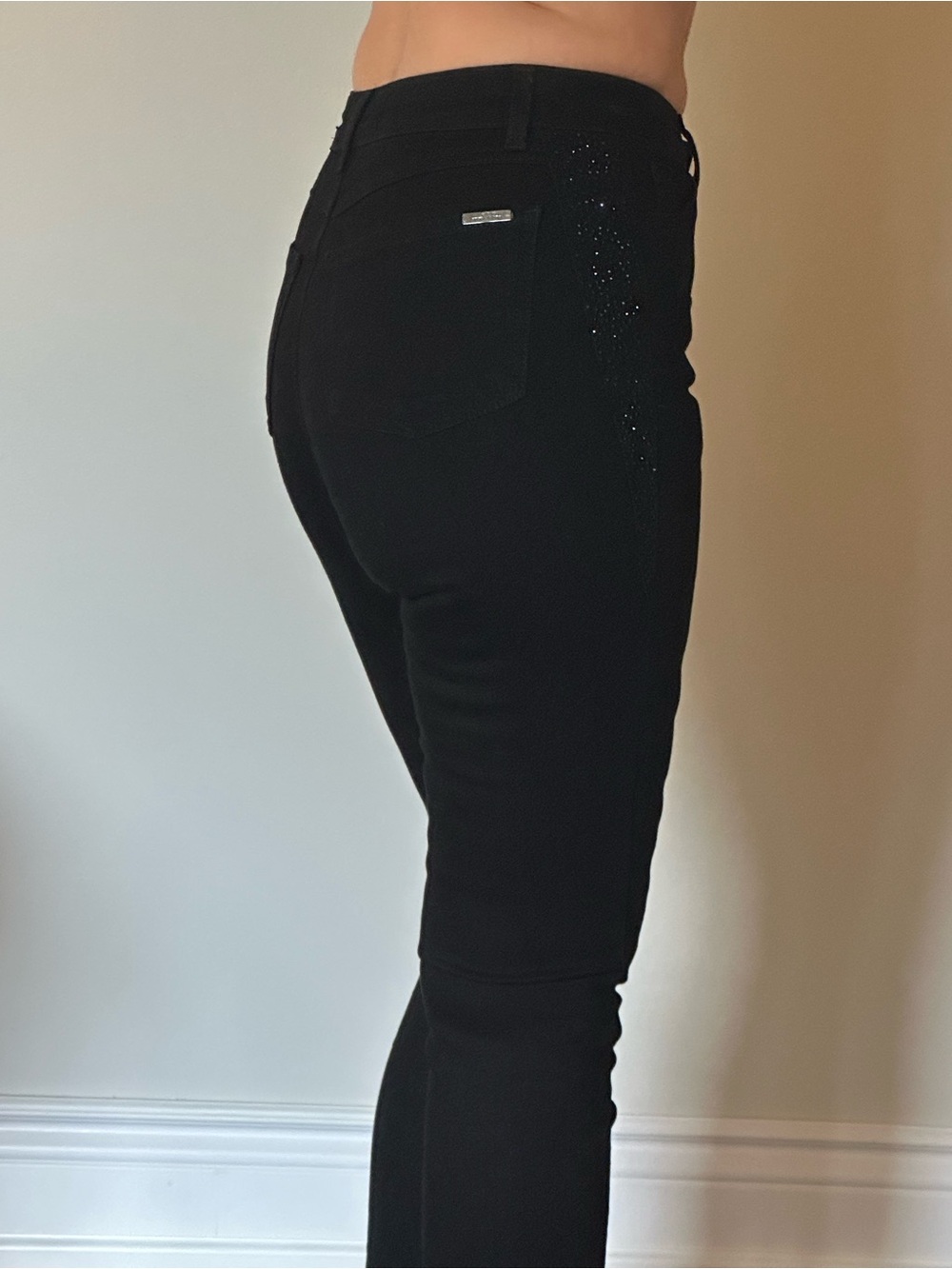 NWOT Joseph Ribkoff Black Skinny Jeans - with sparkly details on hips & ankles